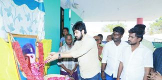 Actor Harish Kalyan paid respect to Martyr Subramanian tomb in Thoothukudi