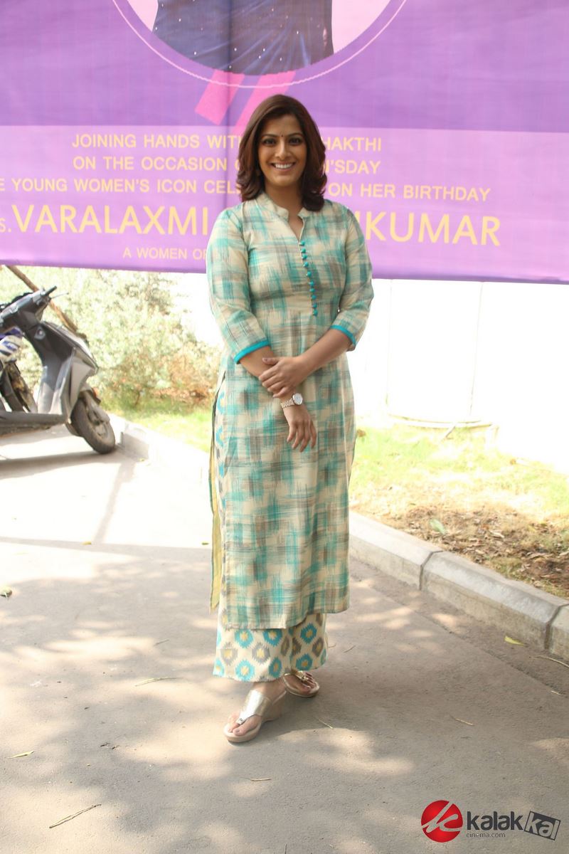 Actress Varalaxmi Sarathkumar at DG Vaishnav College Event Stills