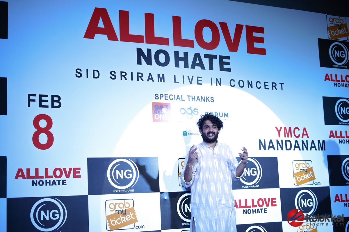 Sid Sriram Promotes All Love No Hate Live In Concert in Chennai