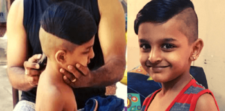 Gaurav Narayanan Cuts Hair to His Son