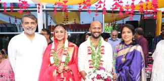 Ace cinematographer Ravi K Chandiran Son Wedding Stills