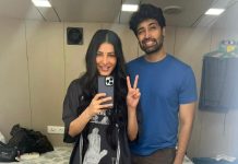 Joining Shruti Haasan on the sets of Dacoit' in Hyderabad