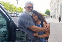 ajithkumar walking peacefully on road side with shalini in spain..